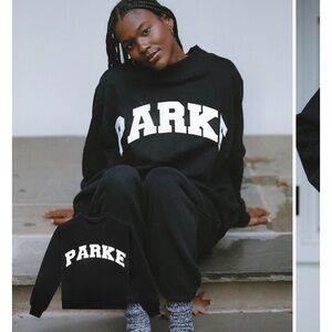 NWT PARKE Black & White mock neck sweatshirt size L/XL